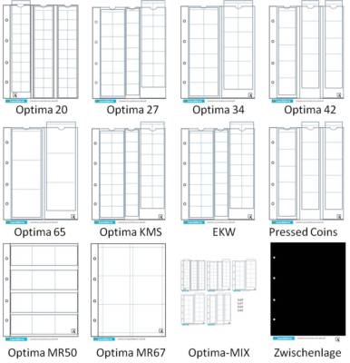 Leuchtturm Optima Hüllen 5er-Pack Größe aussuchen auch f. Geocoin, EKW-Chip