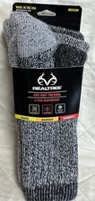 REALTREE 2 PAIR HEAVYWEIGHT MEN'S MEDIUM DRY KNIT THERMAL SOCKS BOOT Shoe 6-9 