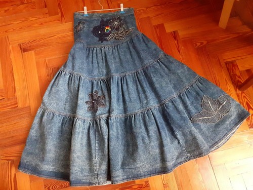 Gonna lunga jeans vintage esclusiva anni '80 | eBay