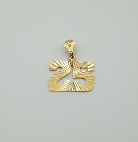 Gold Number Pendant a Larger Diamond-Cut 24k GP Jersey Numbers 1-25 - Picture 11 of 37