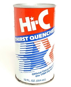 1984 HI-C THIRST QUENCHER CAN XXIII OLYMPIC GAMES COCA COLA CO ORIGINAL EMPTY