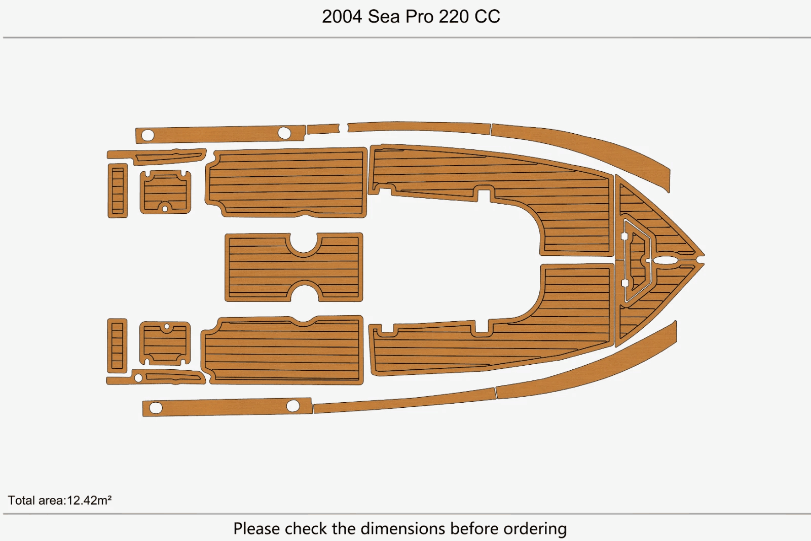 2004 Sea Pro 220 CC Swim Platform Cockpit Boat EVA Pads Foam Teak Deck Flooring