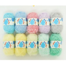 SEVY Rainbow Crochet Scrubby Yarn 10 SET(Pastel) Skeins Assorted Colors 