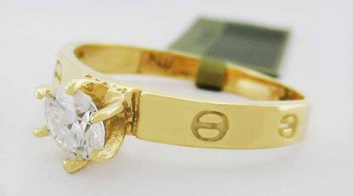 LAB GROWD 0,75 Karat MOISSANITRING 14K GELBGOLD - Neu mit Etikett - Bild 3 von 4