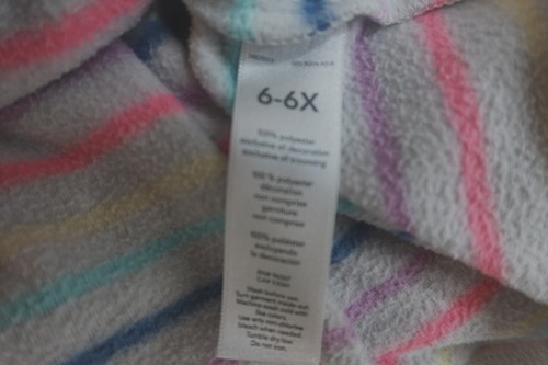 OshKosh B'gosh Girls 6X Rainbow Stripe Fleece Pullover 1/4 Zip Pastel Cozy - Picture 7 of 7