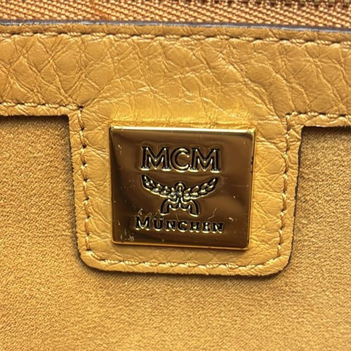 Borsa a tracolla originale MCM - MWP3AVI74CO001 in pelle sintetica marrone nera - Foto 8 di 9