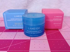 3 PIECE LOT LANEIGE WATER SLEEPING MASK, LIP SLEEPING MASK TRAVEL SIZES NEW