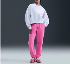 Nike Women's Sportswear Pink Fleece High-Waisted Oversized Sweatpants Size XS