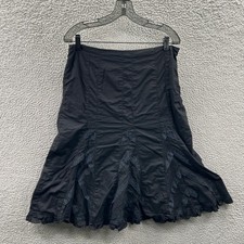 Womens Whimsigoth Midi Skirt XL Gothic Lace Panel Ruffle Flowy Dark Feminine