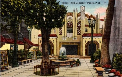 Vintage Postcard Teatro Fox Delicias Ponce Puerto Rico E6