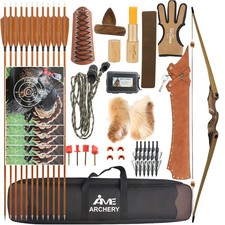 Kit Frecce Arco Lungo 20-50Lbs 60" Rialzo Legno Ritiro Caccia Sinistra RH