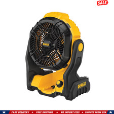 DEWALT 8-in Jobsite Fan Battery Powered Indoor Outdoor Portable Yellow