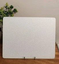 Vintage Corning White Tempered Glass Cutting Board Counter Saver 12"x15" VGUC 