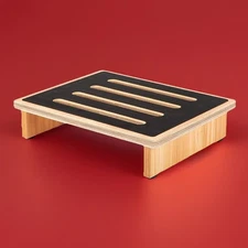 StrongTek 3.5” One Step Wooden Mobility Stool Adult,Sturdy Wooden Riser Non-Slip