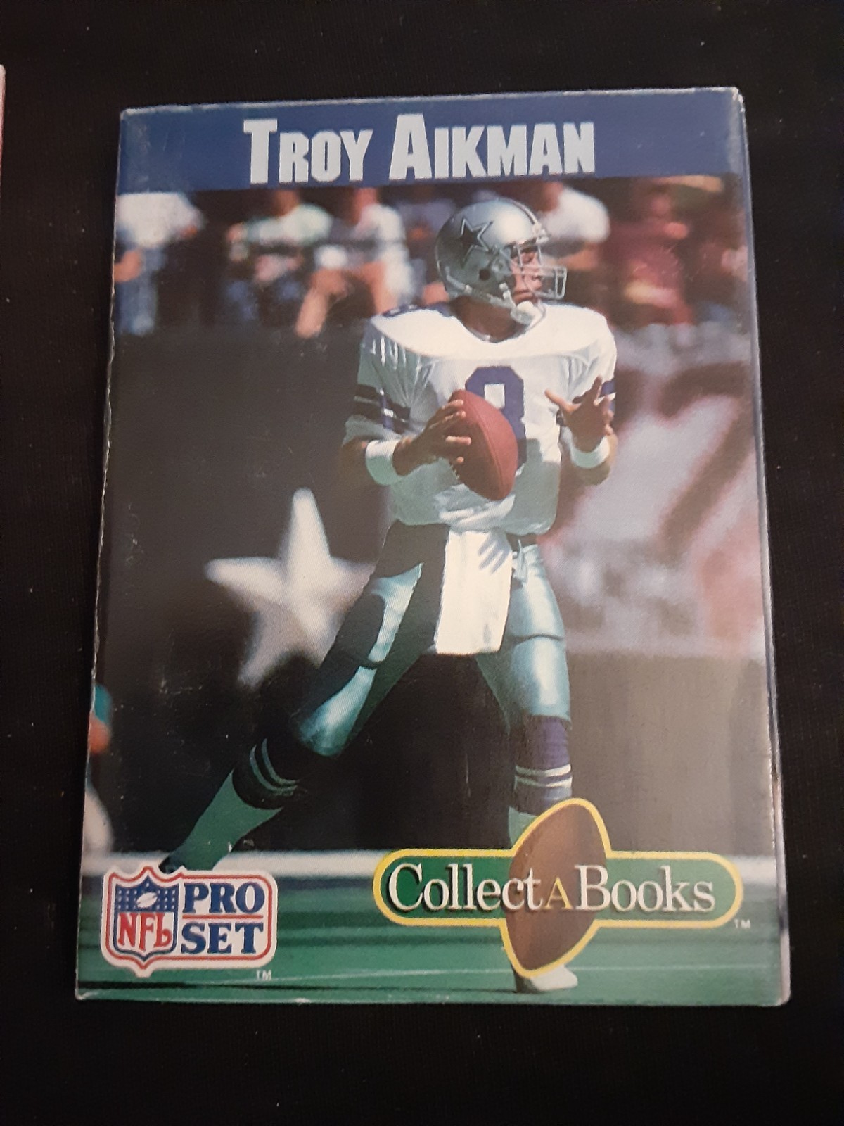 Troy Aikman, 1990 Pro Set Collect-A-Books, #NNO, Dallas Cowboys,