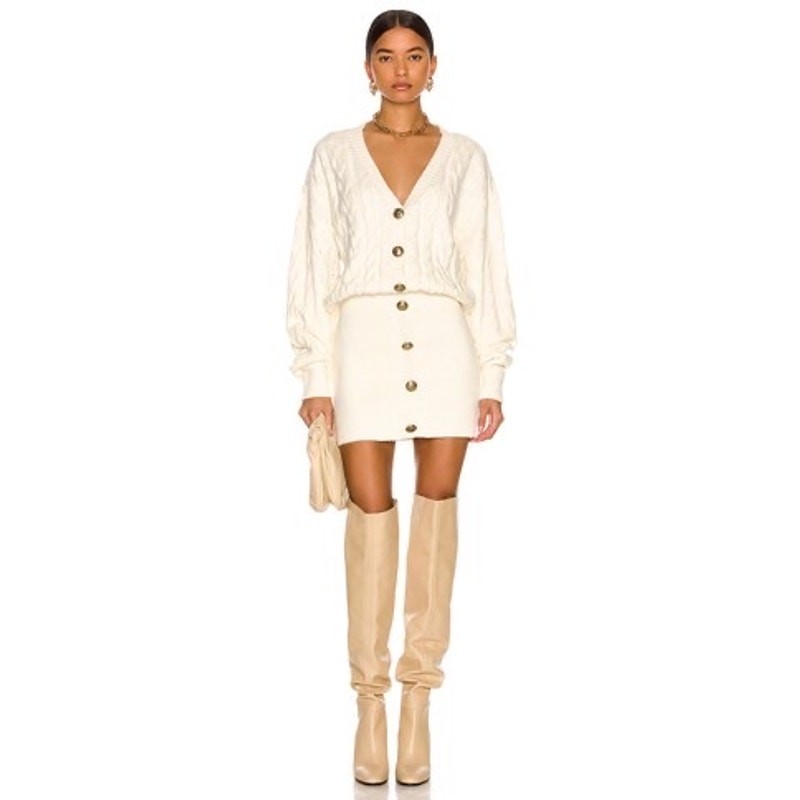 Retrofête  ivory cable knit DRESS TALA retro party size M