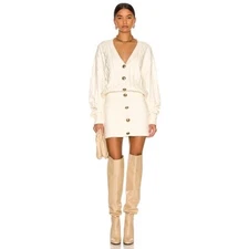 Retrofête  ivory cable knit DRESS TALA retro party size M