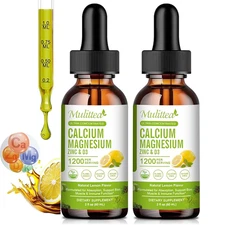 Calcium Magnesium Zinc Drops with Vitamin D3 K2 Magnesium for Bone,Teeth Health