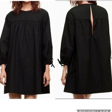 Aritzia Wilfred Lessine Medium Dress Boho Long Sleeve Babydoll Black Whimsigoth