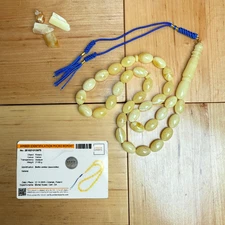 Authentic Premium Baltic Amber Tasbih Misbaha تسبيح Rosary Gift8mm x 13mm 22g