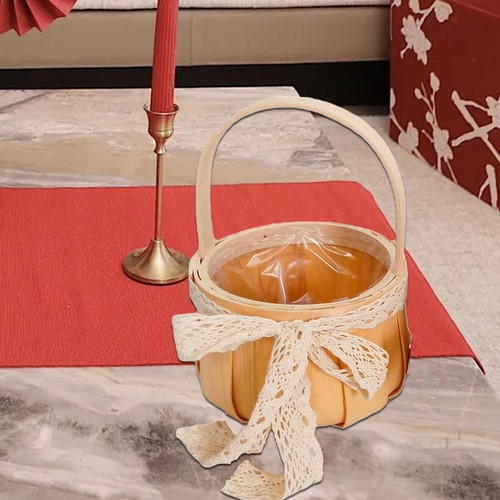 Flower Basket with Handle Decorative Portable Storage Basket Picnic Basket for - Picture 5 of 7