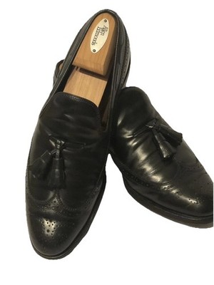 Allen Edmonds Berwick Black Leather Wingtip Slip On Loafer Mens Size 9.5B Shoes