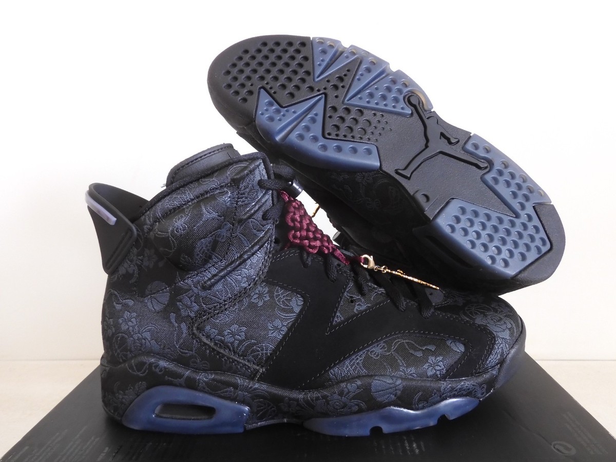 ①n Nike Air Jordan 6 Retro SD Singles Day Triple Black Womens Sz 7