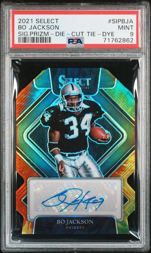 Bo Jackson #SIP-BJA 2021 Panini Select Signatures Prizm card