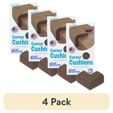  4 pack Foam Rubber Corner Guards, Corners, Table, Desk, 4.0 CT, Brown,