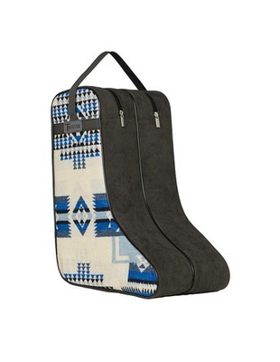 Twister Western Boot Bag Southwest Pattern Zipper Gray Blue 04115123