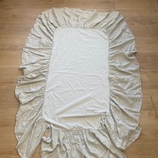 Baby  Child Restoration Harwear 100 Linen Crib Skirt Flax Beige