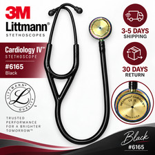 3M Littmann Cardiology IV Stethoscope 6165 Rainbow Finish Black Tube 27 Inch