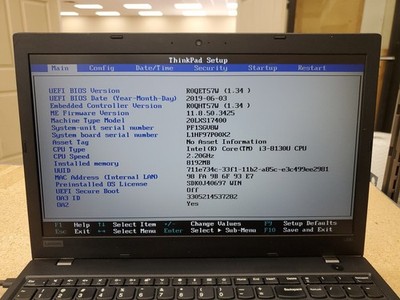 Lenovo ThinkPad L580 i3 8130U NO RAM NO HDD 041026-5 | eBay