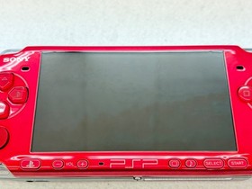 TESTED SONY PSP 3000 RED Console + Charger + battery + 3 games  Region free 32MB