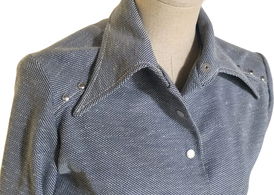 Chaqueta de Colección Años 70 Sears The Gathering Cuello Ancho Recortada Tachonada S M Disco Wmn Foto 3 de 4