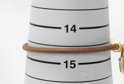 HERMES (Hermès) Vivlideride Heart Lock Bracelet - Brown Leather x Gold - Picture 7 of 13