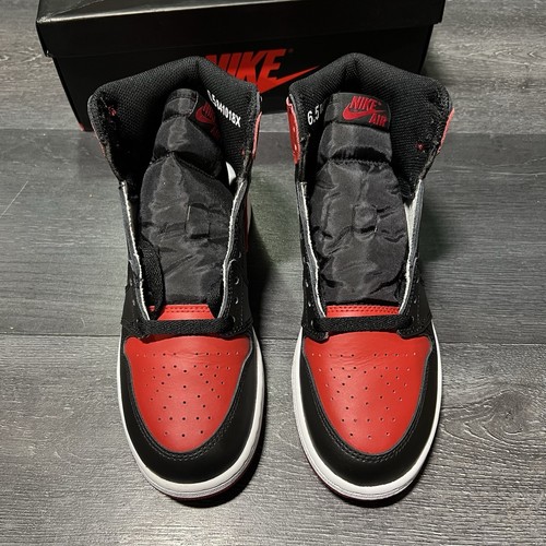 Air Jordan 1 Banned Bred Retro High OG Size 6.5Y GS Red Sneakers 2016 575441-001 - Picture 6 of 8