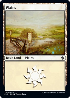 Basic Lands 10 MTG Plains (250), NM-Mint, English Throne of Eldraine