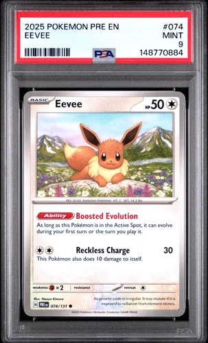 2025 POKEMON PRE EN-PRISMATIC EVOLUTIONS #074 EEVEE PSA 9