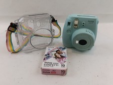 Fujifilm Instax Mini 9 Instant Film Camera Ice Blue W/ Film  Clear Case Tested