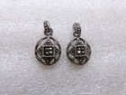 Vintage Sterling Silver Marcasite Earrings Ornate Open Work Drop Signed 925 GF3? — photo 2