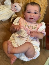 Bambola vintage 19" Reborn Berenguer pesata con corpo in stoffa circa 6 libbre