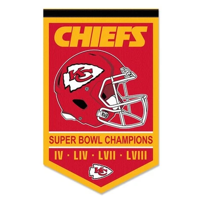 WINCRAFT Kansas City Chiefs 4 Time Super Bowl Champions Banner Flag