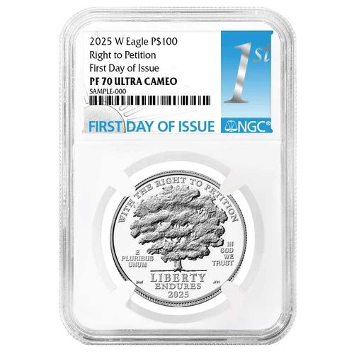 2025-W $100 1-oz Proof American Platinum Eagle Right to Petition NGC PF70UC F...