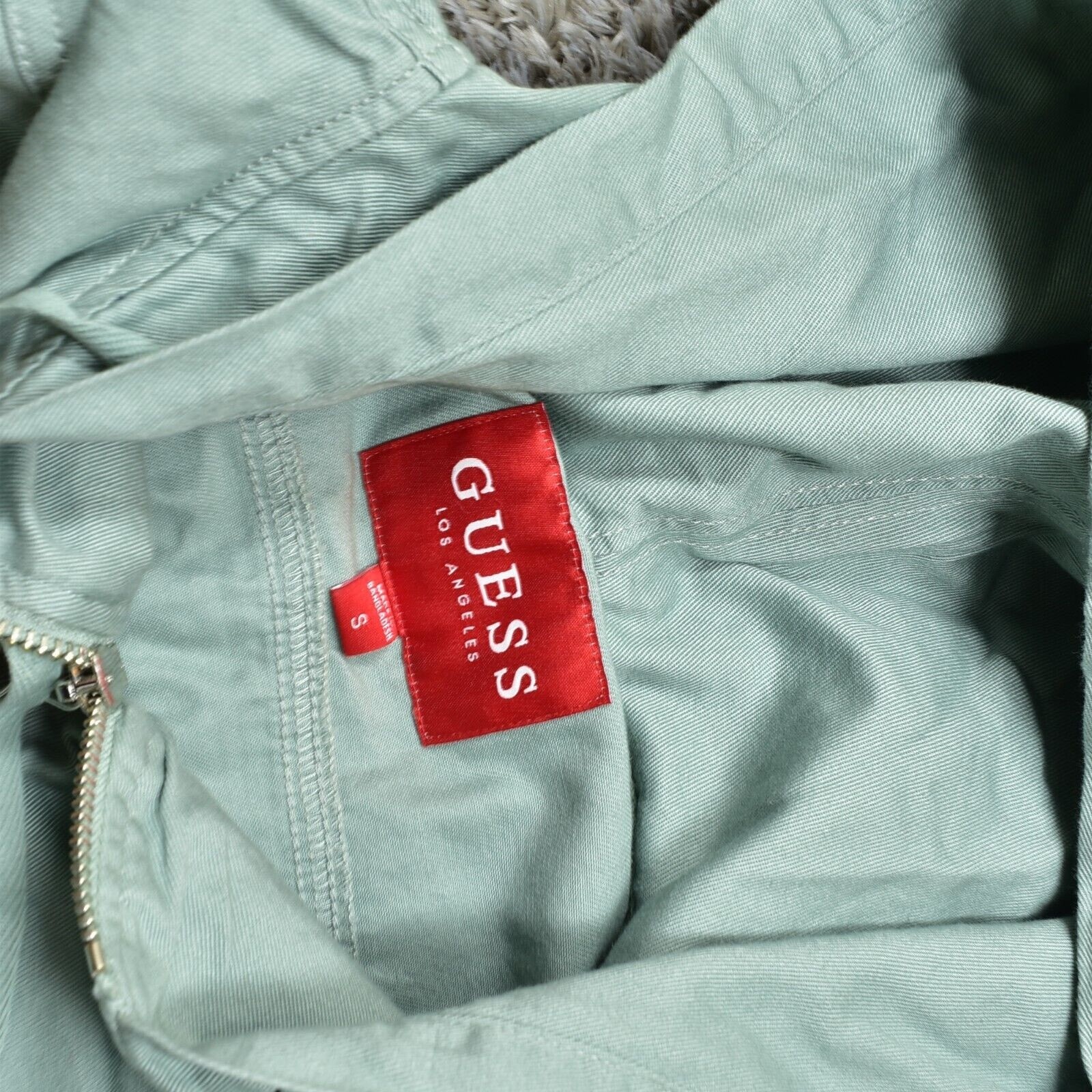 Guess Women's Size S Basic Crop Jacket Green Cott… - image 4