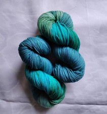 hand dyed  SW merino wool  DK light worsted  2 skeins 3-DK  patina