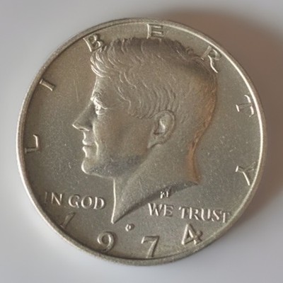 Kennedy Half Dollar 1974 US Coin RARE Strike Errors along Circumference NO ''F''