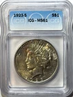 1923-S Peace Silver Dollar $1 | ICG MS61 | Uncirculated | San Francisco Mint