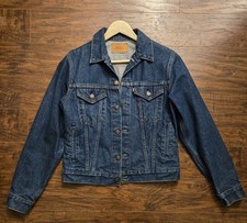 Vintage Levi Strauss Dark Blue Denim Trucker Jacket Mens Unisex Sz xs