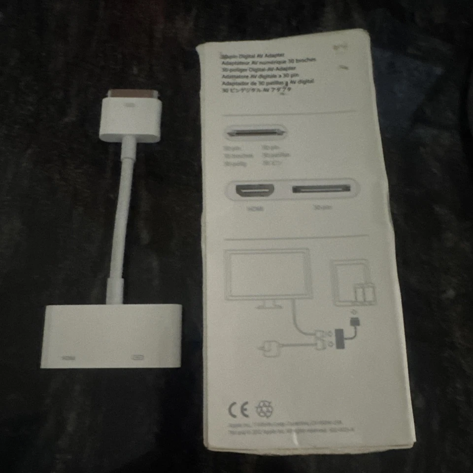 Apple 30 Pin to Digital AV Adapter | A1422 |MD098ZM/A | White | Genuine OEM - Image 2 of 2